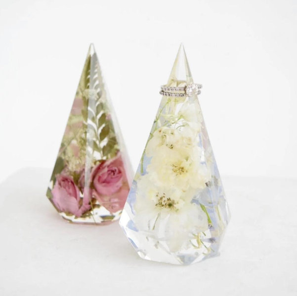 White Poppy Preservation - Resin Ring Holder