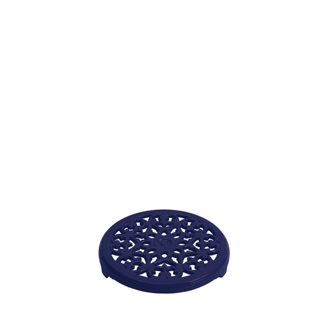 Staub Cast Iron Round Lilly Trivet, 9-in, Dark Blue