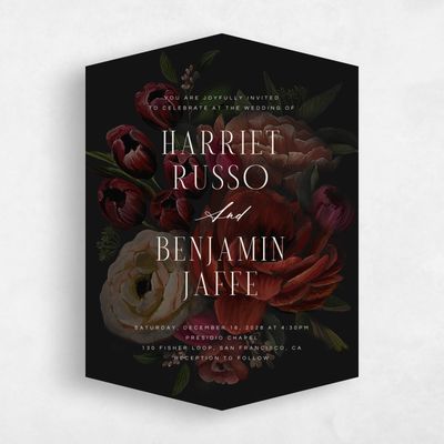 Black Diamond Wedding Invitation - Malina Portrait