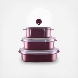 Microwavable 3-Piece Cook & Store Set with Lids