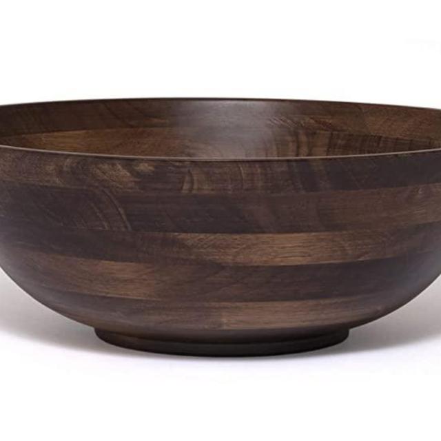 Lipper International Walnut finished 14" Salad Bowl, one size