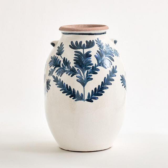 Hand Painted Printed Vase Large