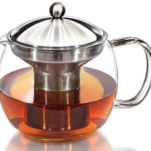 Teapot Kettle with Warmer - Tea Pot and Tea Infuser Set - Glass Tea Maker Infusers Holds 3-4 Cups Loose Leaf Iced Blooming or Flowering Tea Filter- Teapots Kettles Tea Strainer Steeper Tea Pots