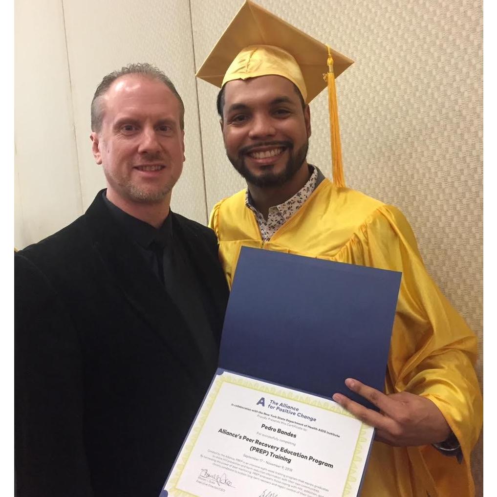 Together at Pedro's graduation from the PREP program in 2018