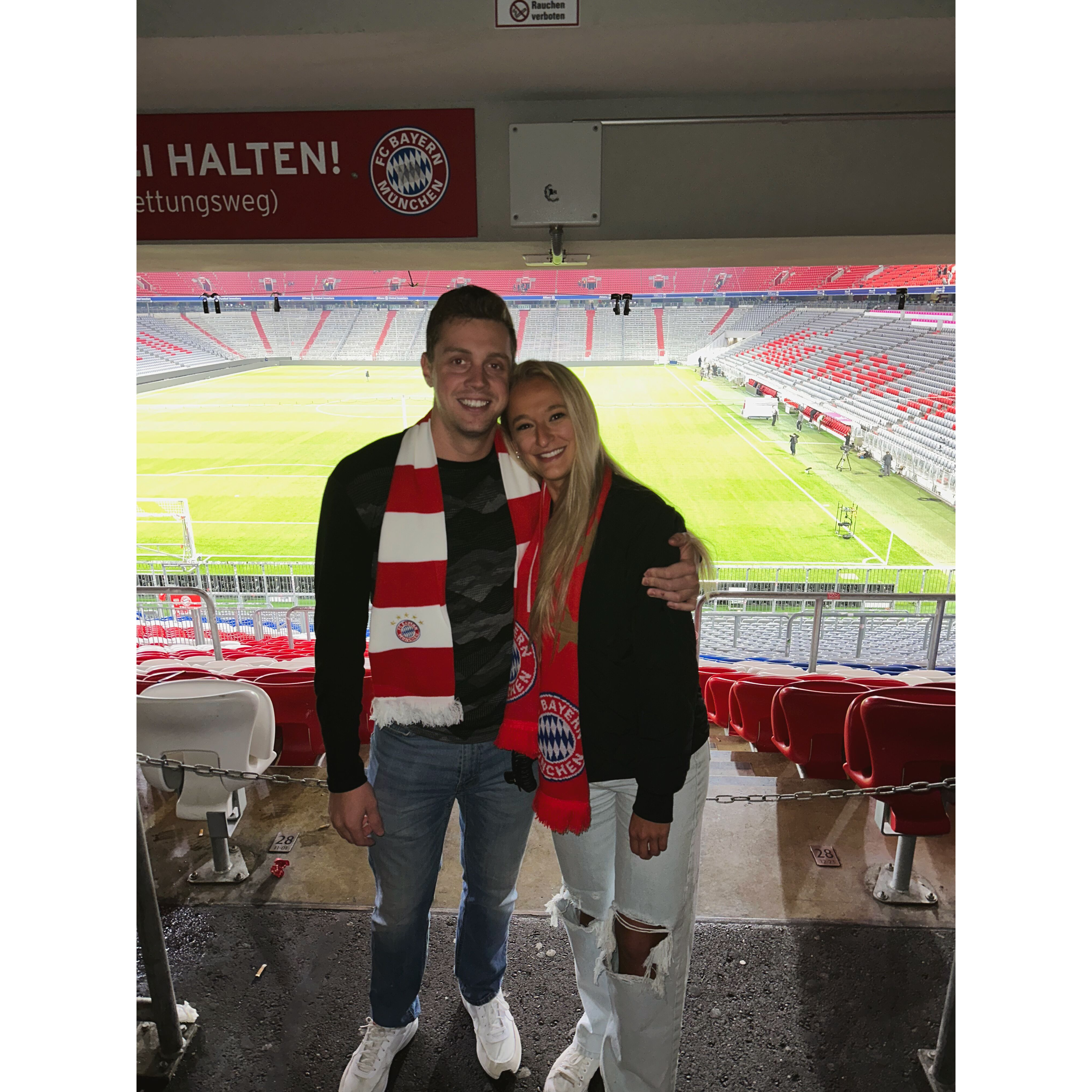 Due to Anna's love of soccer and Dan's love of sporting events, we went to Allianz Stadium in Munich to attend a Bayern Munich game!
