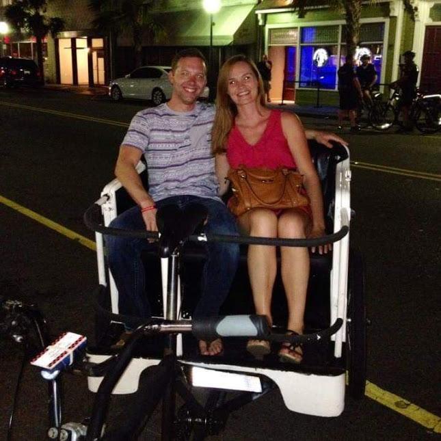 Our first and only pedicab ride together!