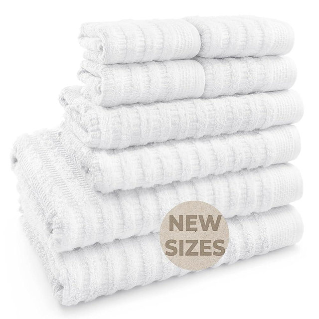 Softerry Pure Organic Cotton Bath Towel Set - 100% Soft Cotton - Extra Absorbent and Durable - 500 GSM Quick Dry - Luxury Hotel & Spa Quality - Fade Resistant - Eco Friendly (White, Set of 8)
