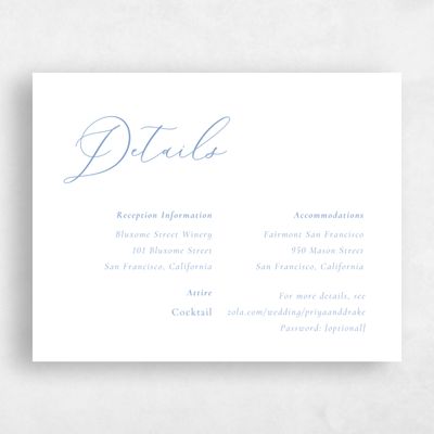 Dusty Blue Wedding Enclosure - Merlo Letterpress