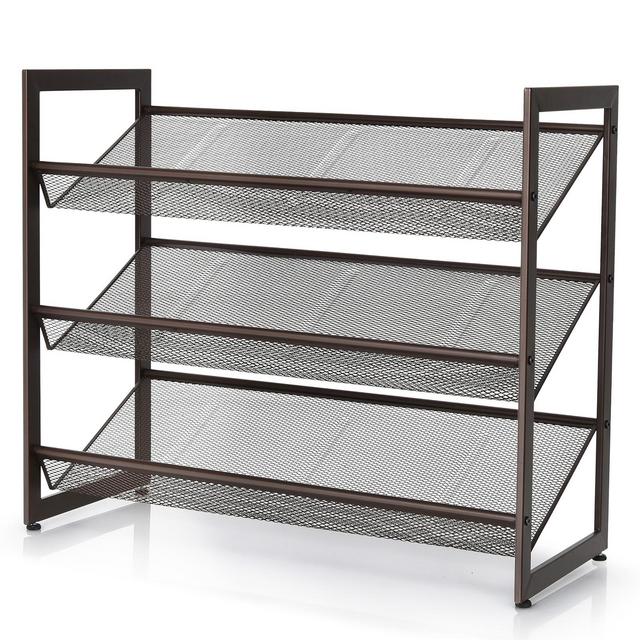 Costway 2-Tier\3-Tier\4-Tier Shoe Rack Adjustable to Flat or Slant Shoe Organizer Holder Stand