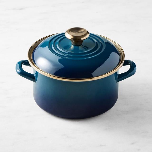 Le Creuset Enameled-Steel Stock Pot with Stainless-Steel Knob, 4-Qt., Agave