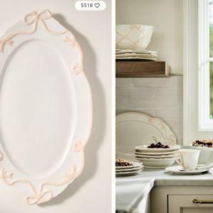 Pink Benedita Bow Ceramic Stoneware Platter