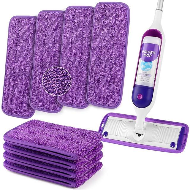 HOMEXCEL Reusable Microfiber Mop Pads for Swiffer PowerMop 8 Pack, Power Mop Pads Refills for 13 ''-15 '' Spray Mop, Machine Washable Power Mop Pads Replacement for Multi-Surface Floor Cleaning