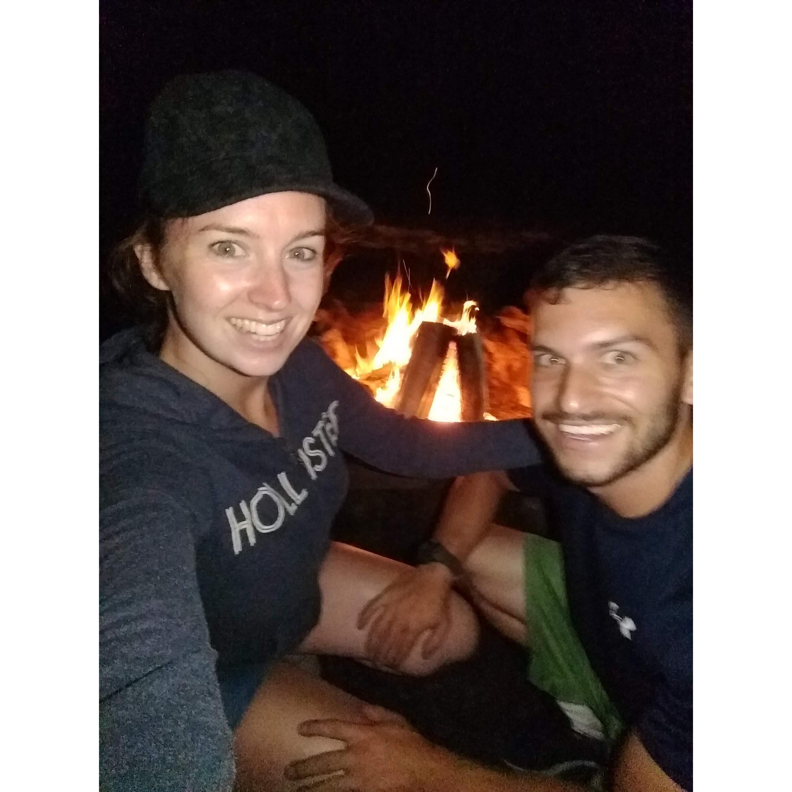 When we finally got the fire lighting on a camping trip at the foot of Mt. Greylock, MA. 2018