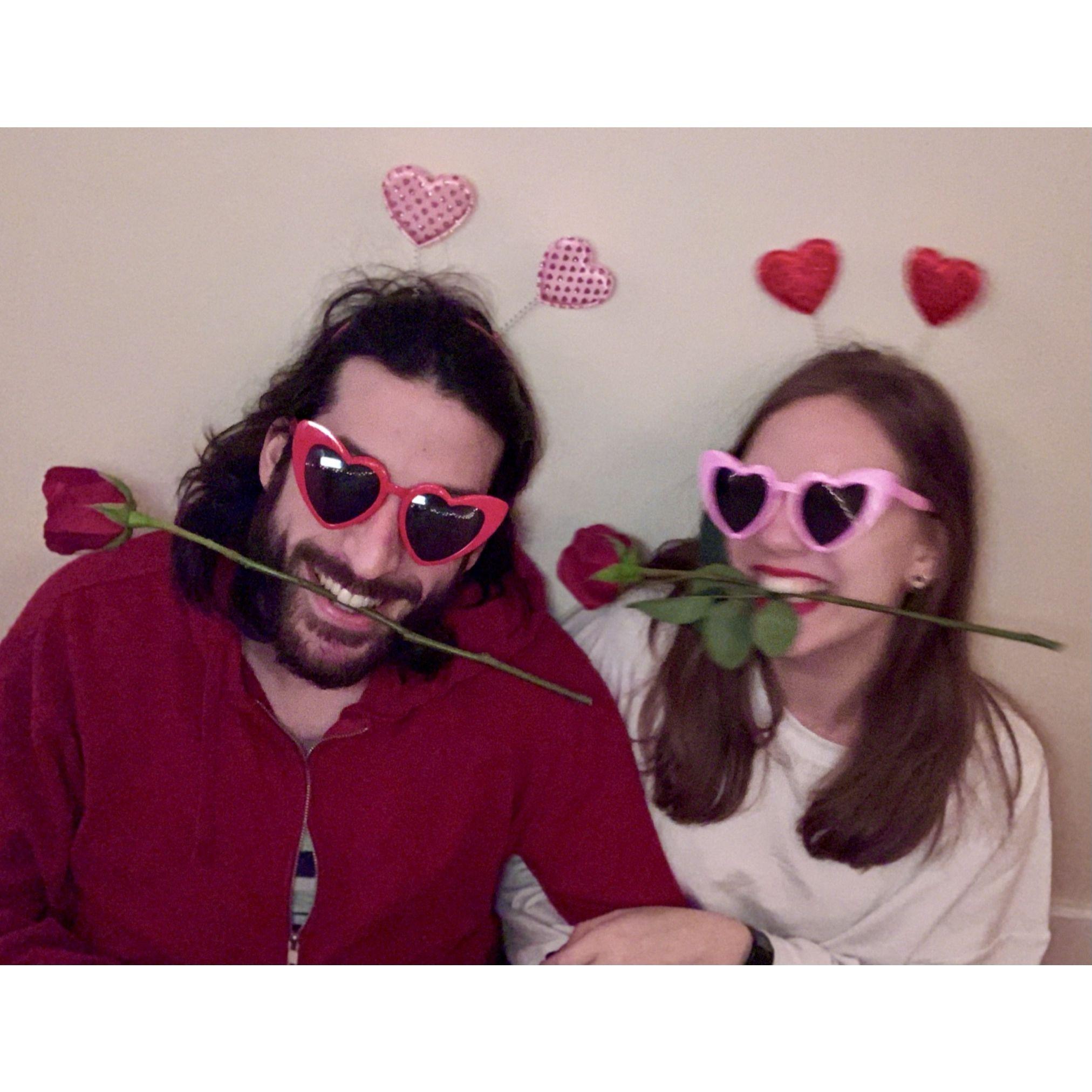 #MyCovidValentine2021 (alone in Alli's apartment with Otis, taking silly photos)