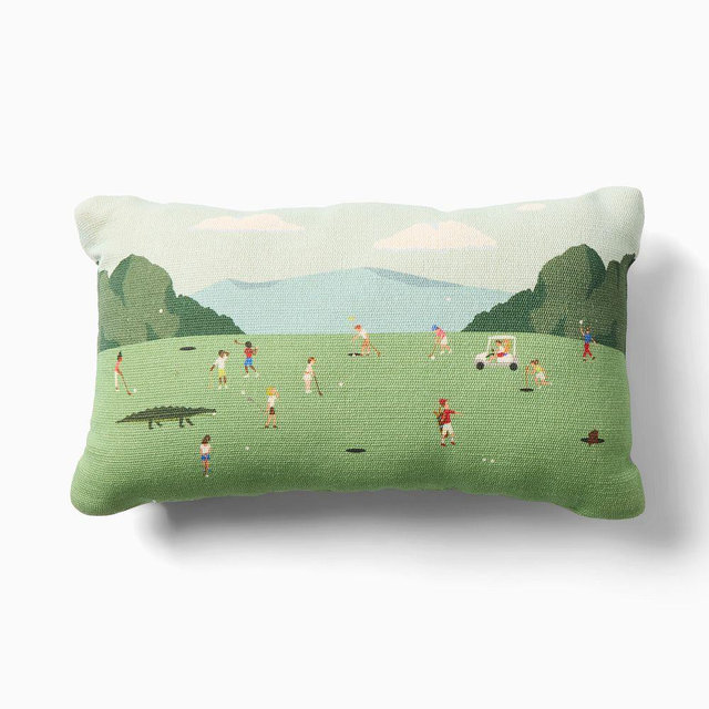 Outdoor Golf Lumbar Pillow, 12x21, Multi