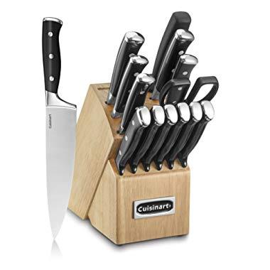 Cuisinart C77BTR-15P Triple Rivet Collection 15-Piece Cutlery Block Set, Black