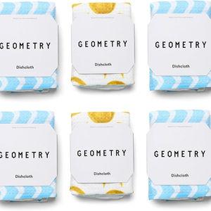 GEOMETRY Dishcloth – Spring & Summer Collection – Quick-Dry, Ultra-Absorbent, Reusable Microfiber Kitchen Towels for Drying & Cleaning - Summer Line - 6 Pieces