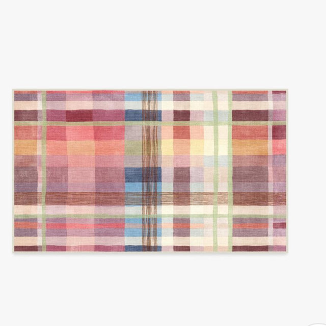 Margot Plaid Berry Multicolor Outdoor Rug | Rug + Pad System | 3x5 | Ruggable