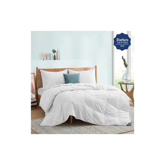 Puredown Lightweight Breathable 75% White Down Comforter Duvet Insert, Cooling Oversized Blanket, White, King