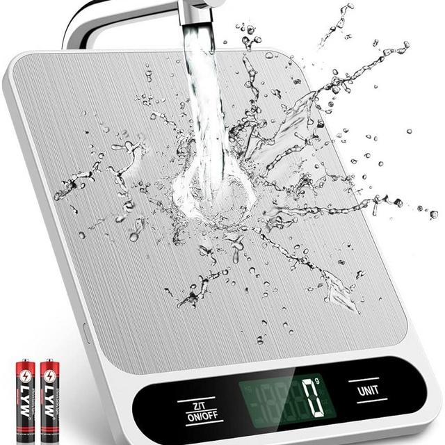 Mik-Nana Food Scale White, 22lb/10kg Digital Kitchen Scale Grams and oz for Baking Cooking and Weight Loss, 1g/0.04oz Precise Graduation, Easy Clean Stainless Steel