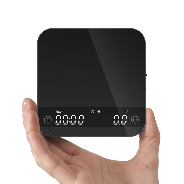 Shidiip Mini Coffee Scale with Auto Timing, Rechargeable Espresso Scale with Timer, 2kg/0.1g Accurate Scale for Espresso and Pour-Over Coffee, Portable Coffee Beans Scale with 4 Modes (Black)