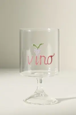 Word Play Wine Glass
