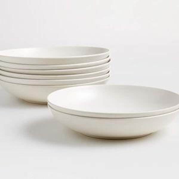 Craft Linen Stoneware Low Bowl + Reviews | Crate & Barrel