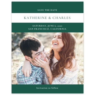 Green Wedding Digital Save the Date - Potter Stripe