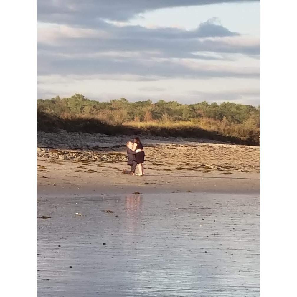 Andrew got down on one knee and completely surprised Jasmien during a weekend in Maine.