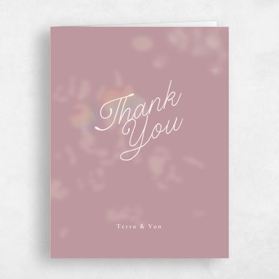 Dusty Rose, Pink Wedding Thank You - Ola Portrait