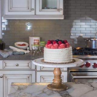 Marble & Wood Cake Stand