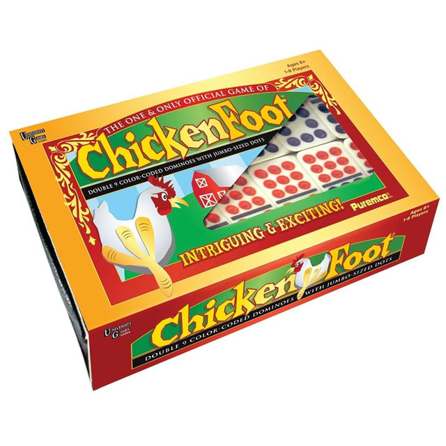 University Games | ChickenFoot Double 9 Color Dot Professional Size Dominoes for 1 to 8 Players Ages 6 and up