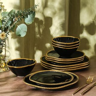 Christian Siriano Akoya 12-Piece Dinnerware Set, Service for 4