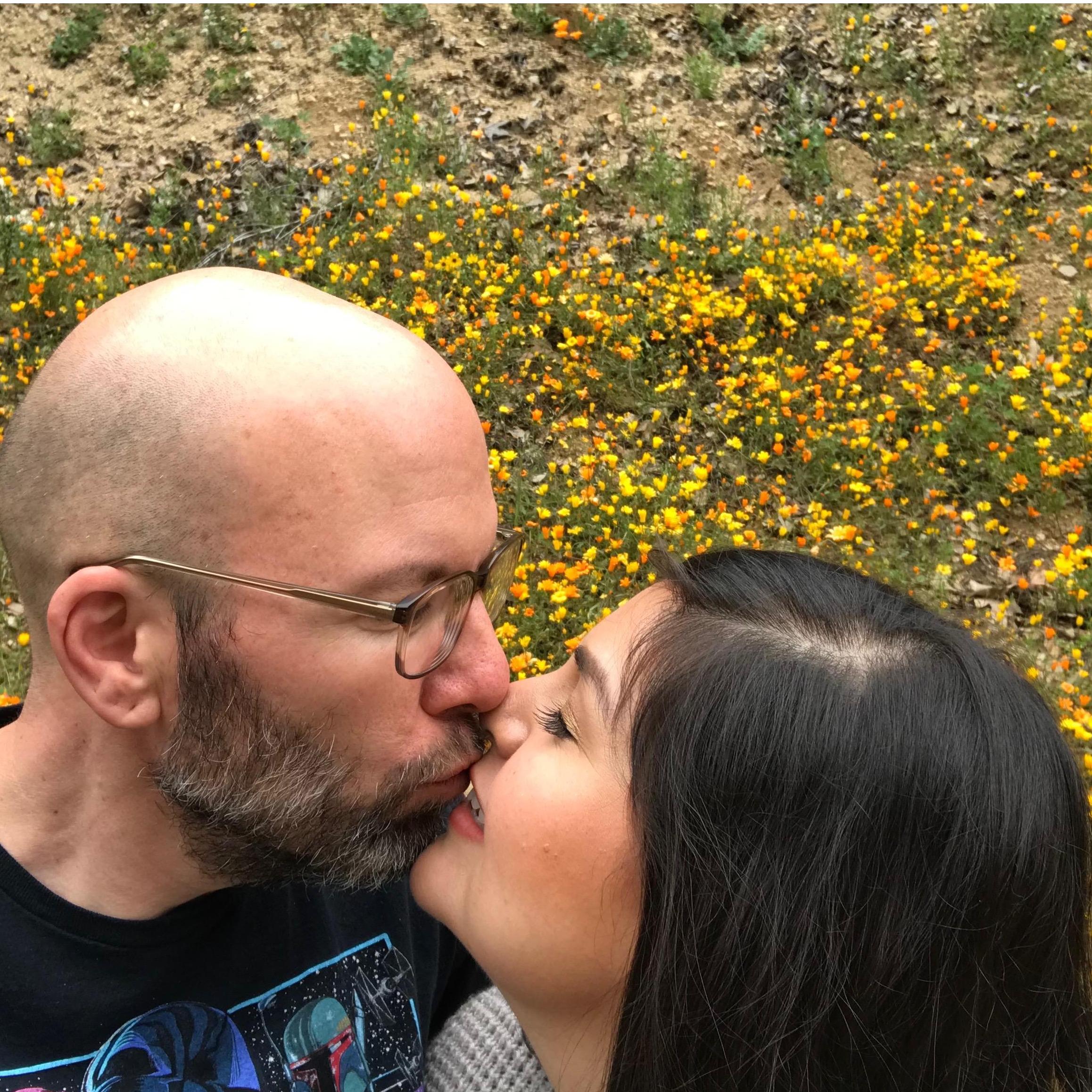 Return to our favorite nature walk on Rachael's birthday.  Her hair has grown a lot, and my beard...