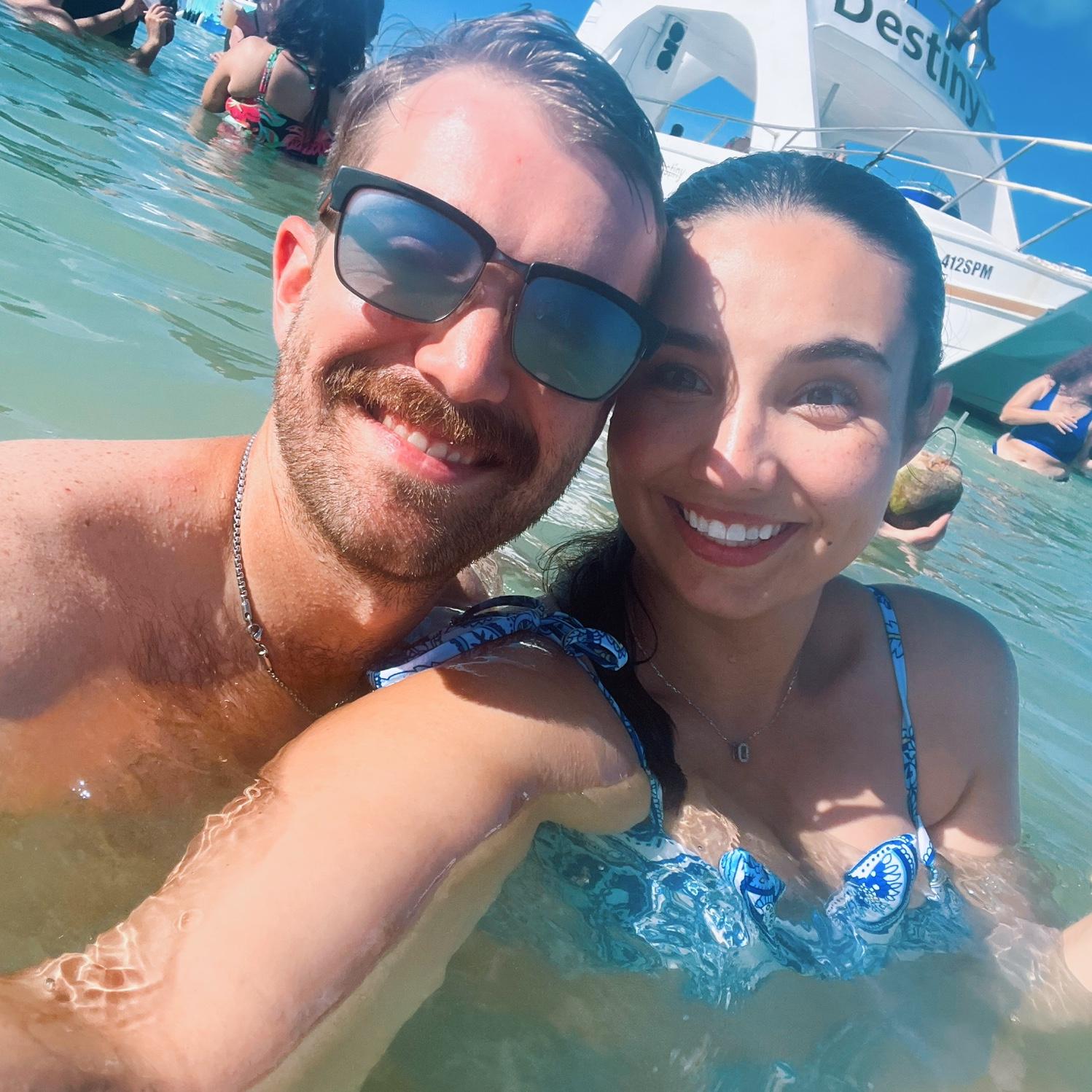 During this company retreat, in Punta Cana, Alivia snorkeled in the ocean for the first time! However, did you know that Adam is scuba certified?