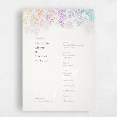 Linen, White Wedding Program - Reverie
