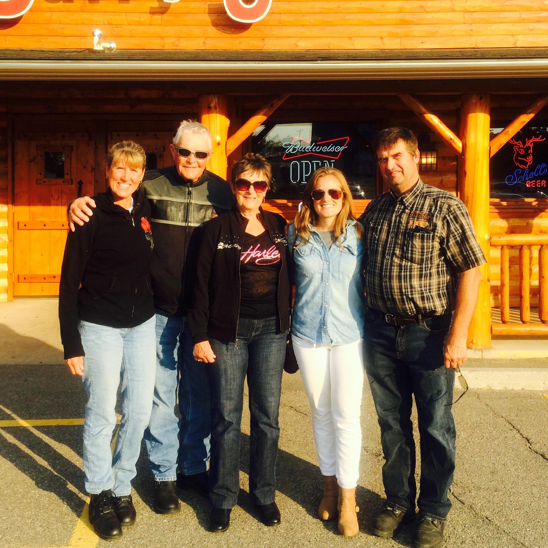 With Grandma and Grandpa Cole, Aunt Shellie, and Dad on a motorcycle trip in MN