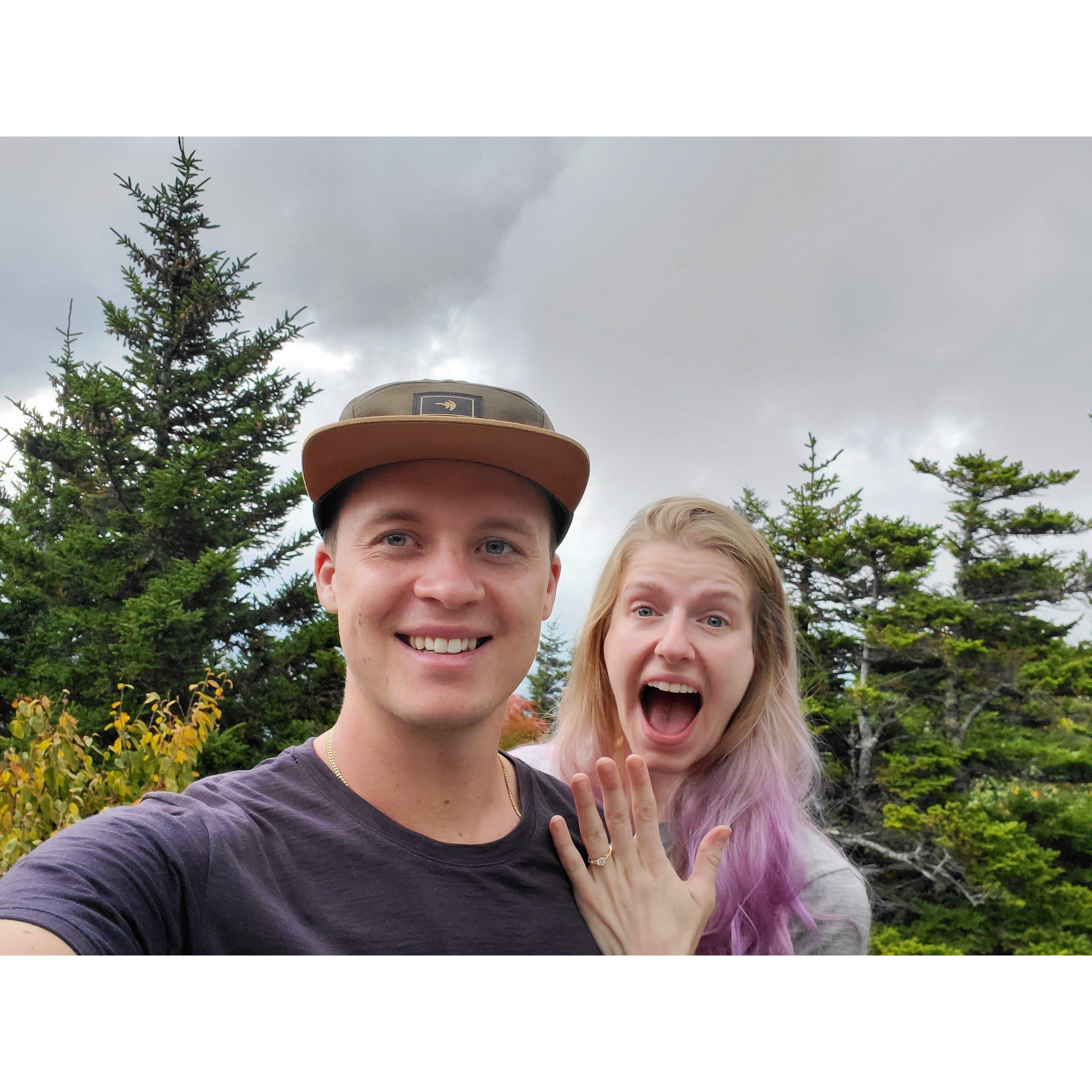 October 4th, 2021 - Proposal mid-way down from Calloway Peak