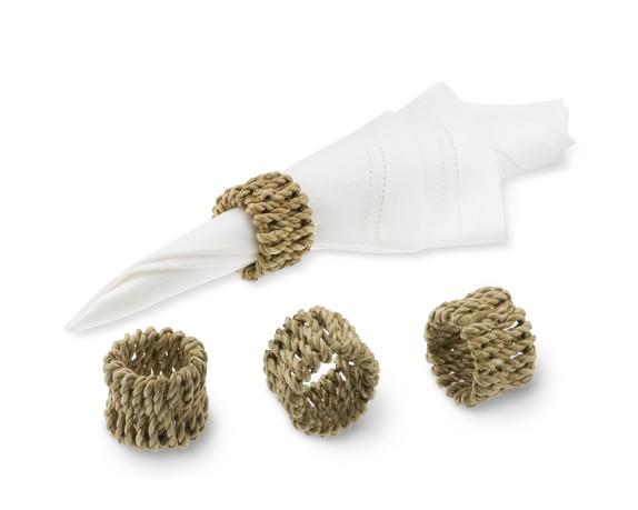 Woven Sea Grass Napkin Rings, Set of 4