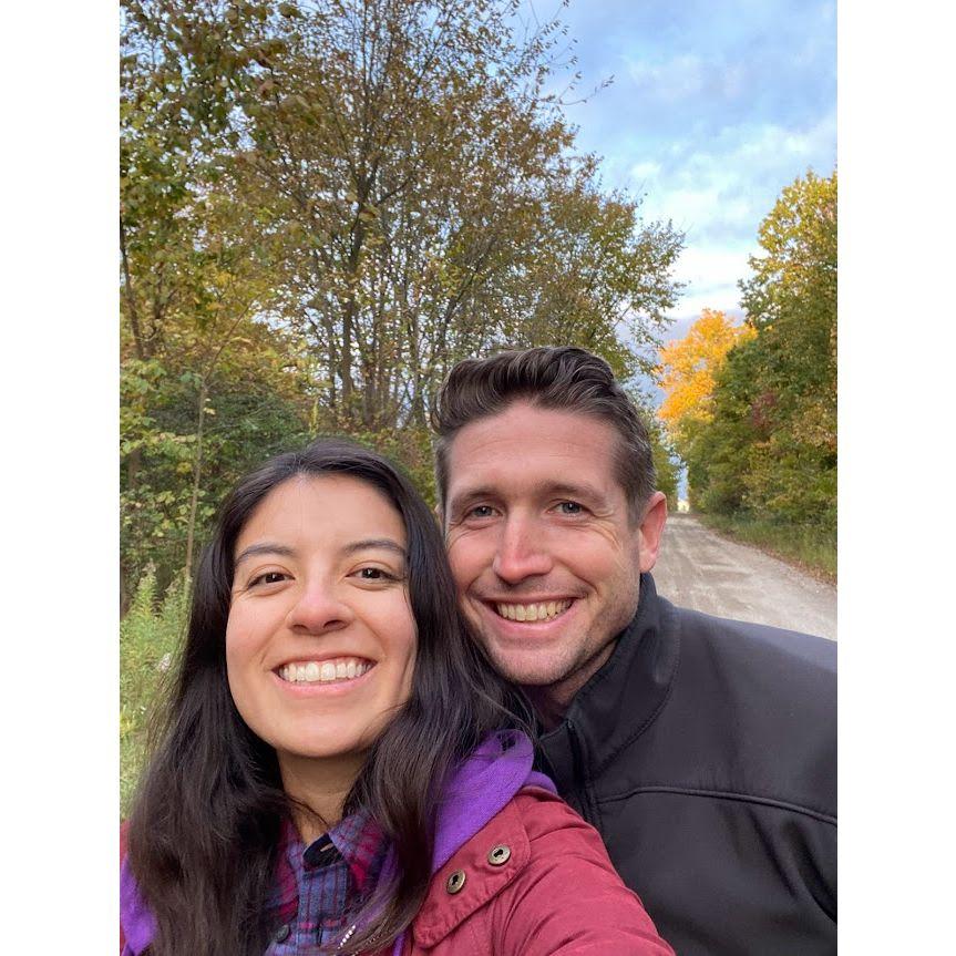 Back in Northville, Michigan, visiting Trav while he was based in Detroit. We took Misty and Harley to the trails to appreciate the color changes (October 2023)