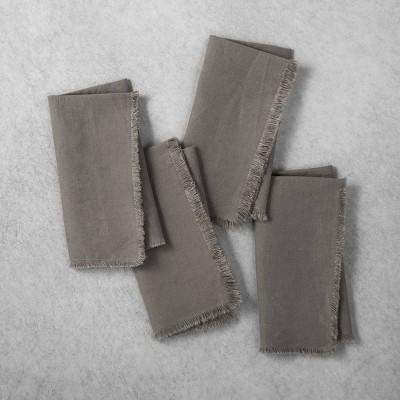 4pk Linen Napkin Gray Stone - Hearth & Hand™ with Magnolia
