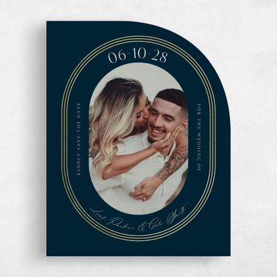 Blue Half arch Wedding Save the Date - Tatum Photo Foil