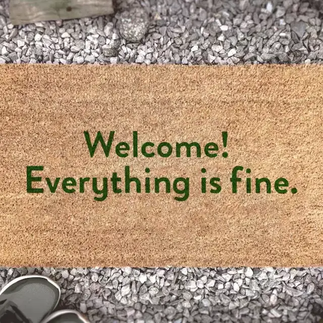 Welcome! Everything is fine. - The Good Place Netflix Quote - Famous TV Show - Doormat - Homeware - Gift