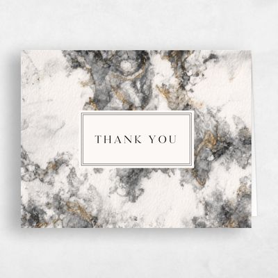 Beige Wedding Thank You - Carrara Landscape