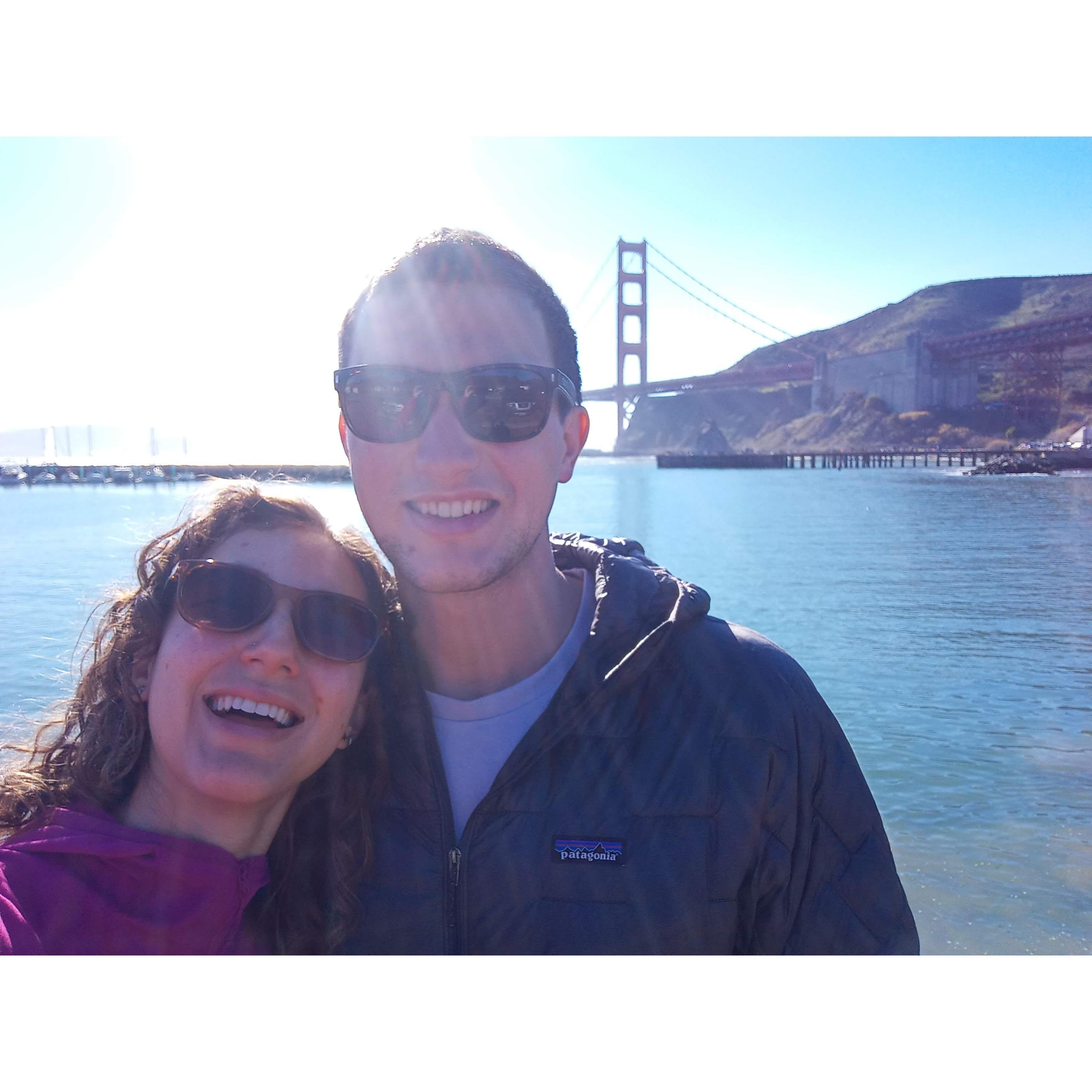 Checking out the Golden Gate Bridge in San Francisco California