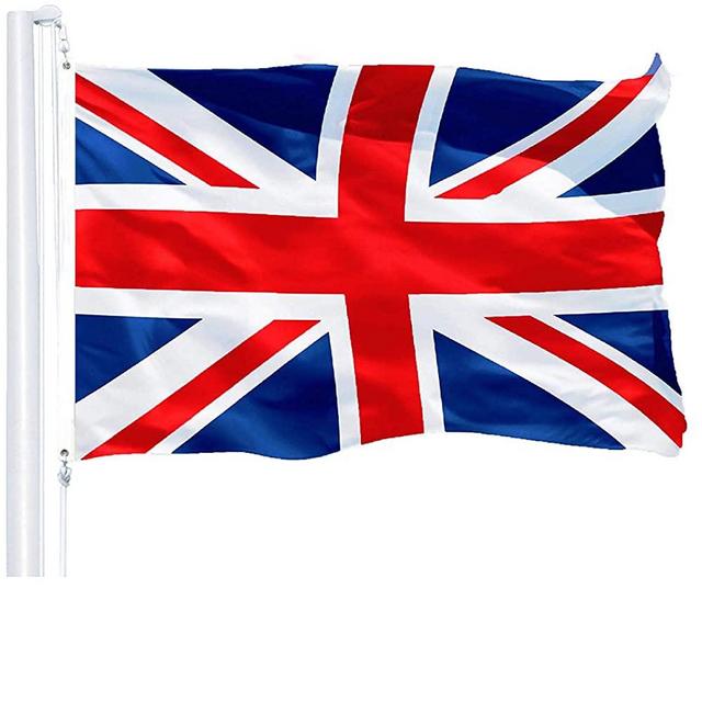 G128 – United Kingdom Flag (British, Union Jack) | 3x5 feet | Printed 150D – Indoor/Outdoor, Vibrant Colors, Brass Grommets, Quality Polyester, Much Thicker More Durable Than 100D 75D Polyester