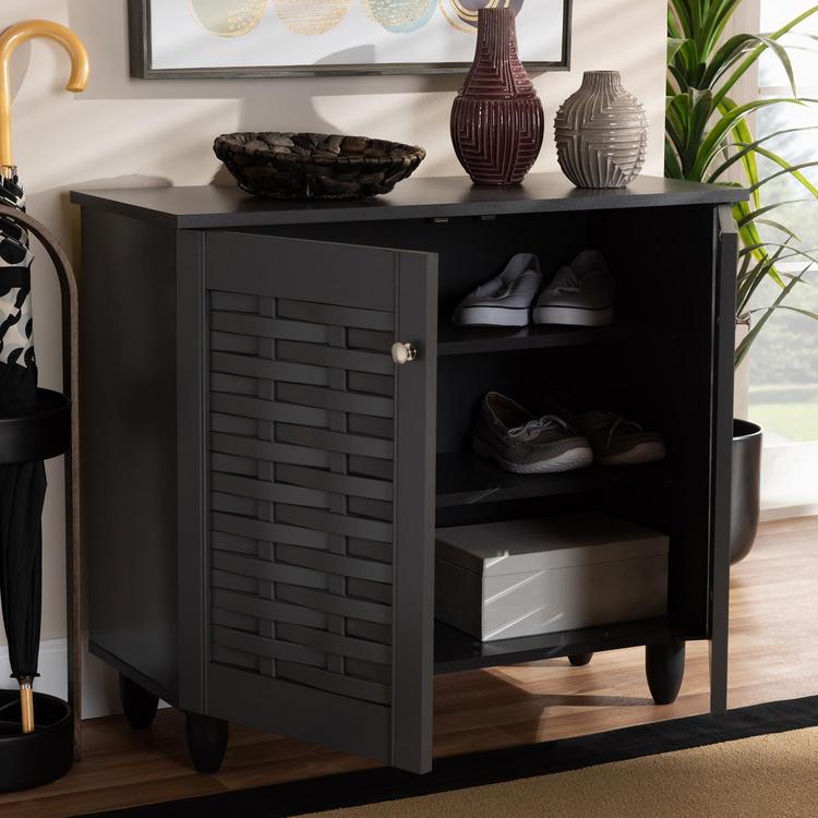 Baxton Studio, Winda 2-Door Wooden Entryway Shoe Storage Cabinet