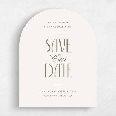 Beige Arch Wedding Save the Date - Trogir Portrait