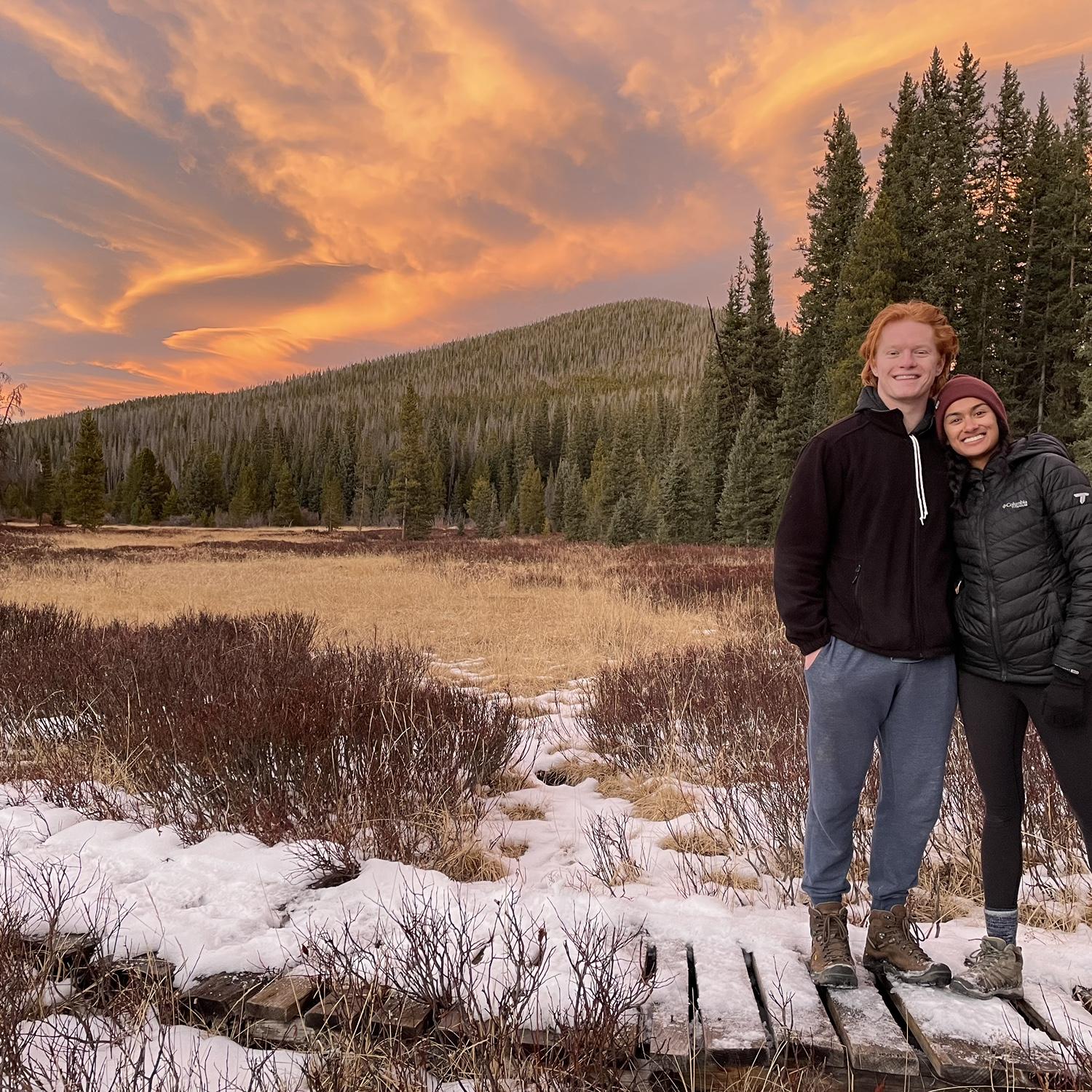 Sunset during our first hut trip!