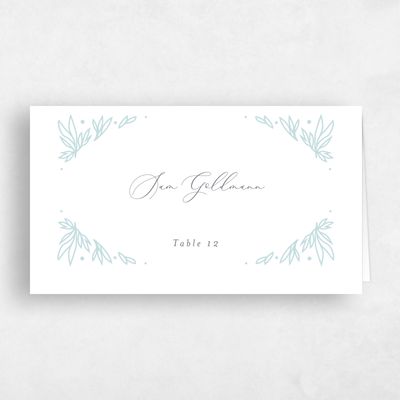 Iceberg, Blue Wedding Place Card - Poplar